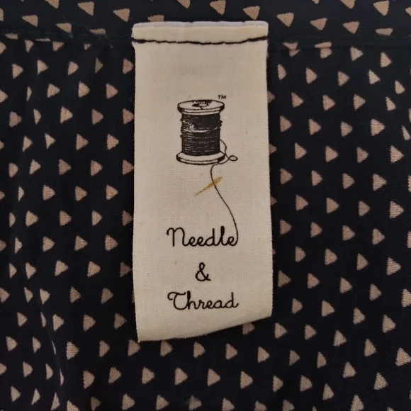 Needle & Thread Ruffle Dress Triangle Pattern Size Small - Picture 9 of 9